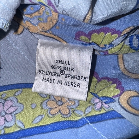 Vintage Talbots Stretch Paisley Print Silk Blend Button Up Women 10 - Picture 5 of 7